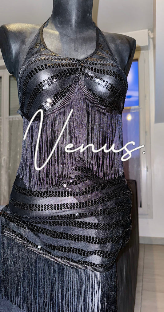 Ensemble venus noir à motif